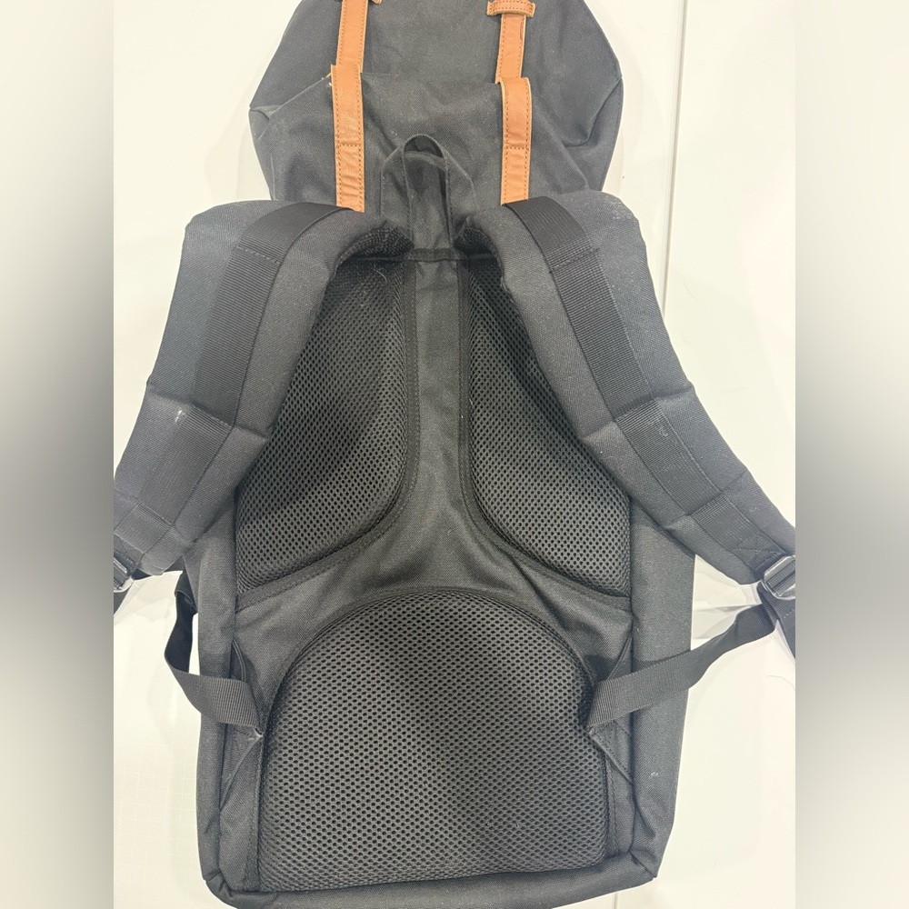 Herschel Supply Company Classic Black Backpack with Brown Straps - Picture 7 of 8